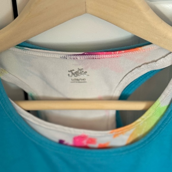 Justice Brand, Girl’s (Sz L, 12/14) Tropical Tank Top W/Bralette, Kid’s Clothing - Picture 7 of 13